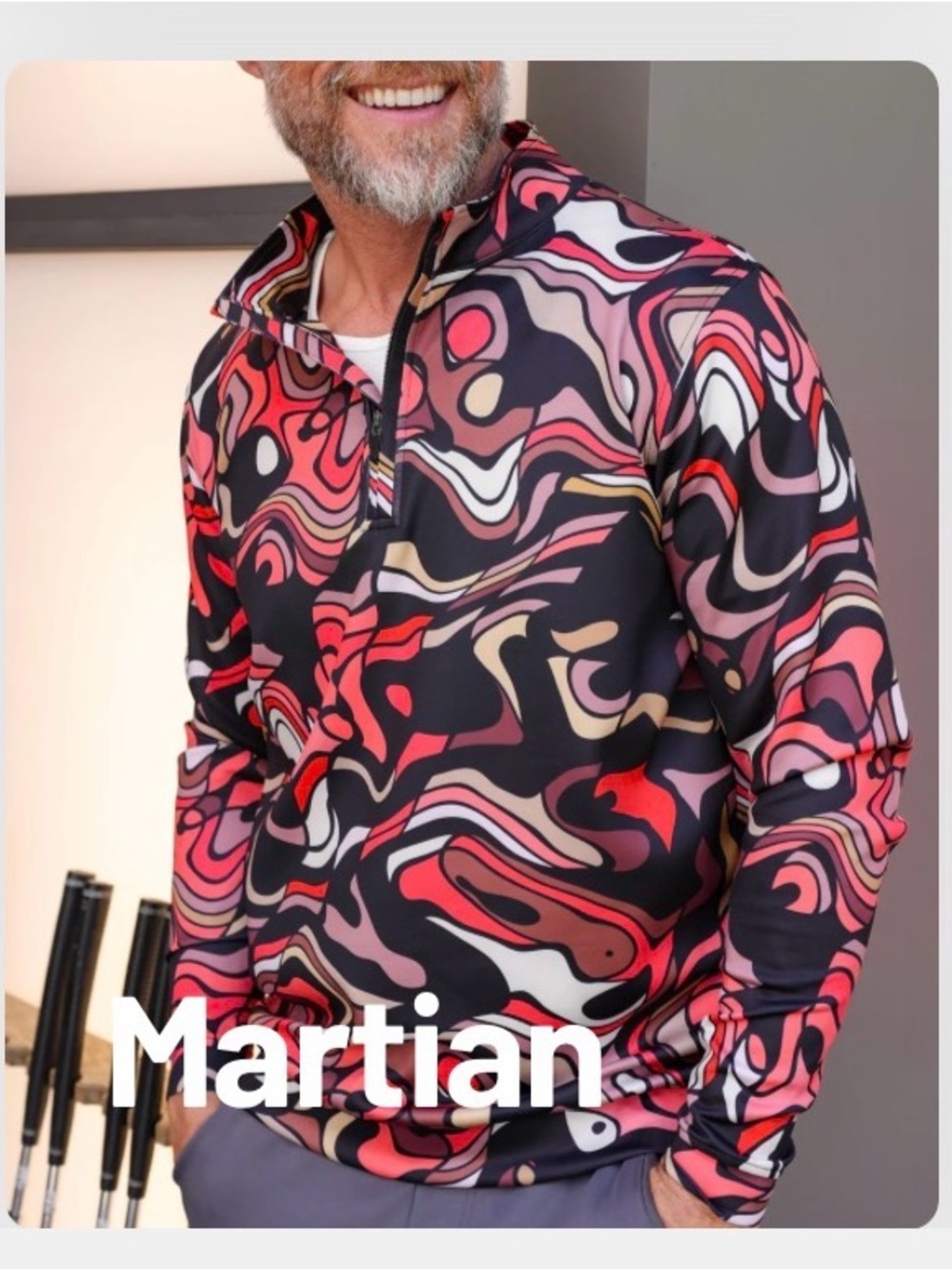 USA Palm Pullover Jacket
Mens XLarge Multicolor
Abstract Quarter Zip Golf